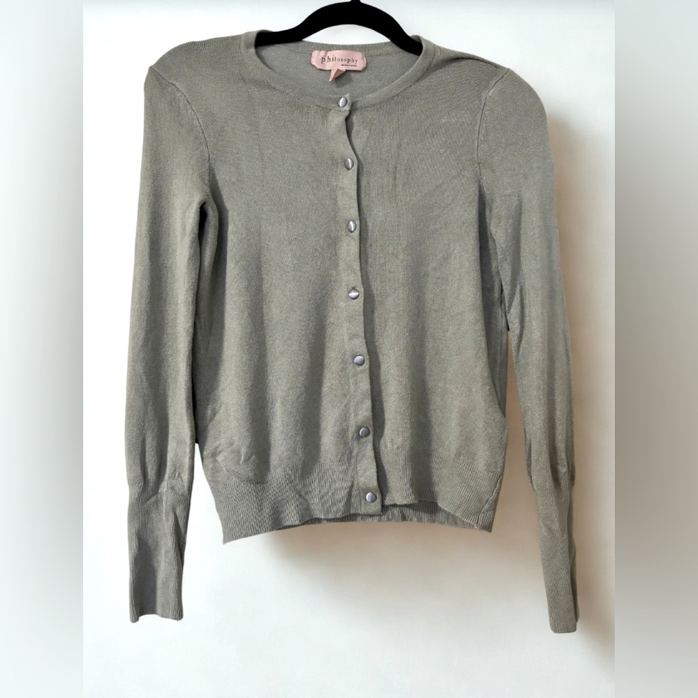 Philosophy Sage Sweater with Satin Buttons